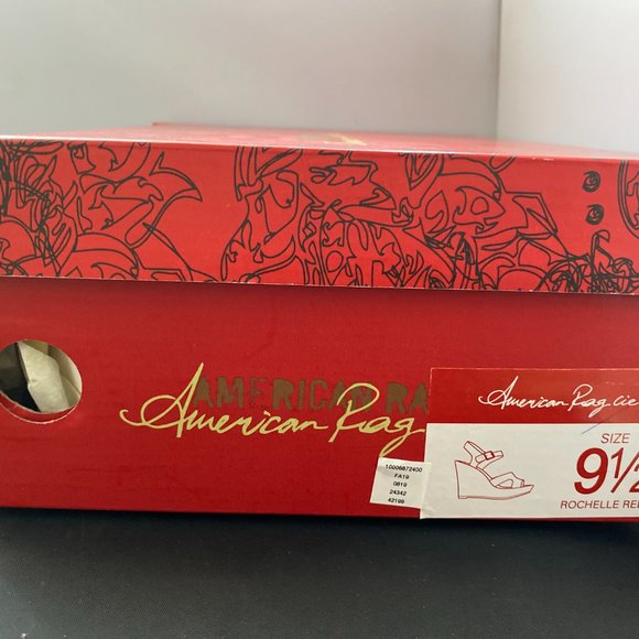 American Rag Rochelle Peep Toe Platform Wedge Red - Picture 10 of 10